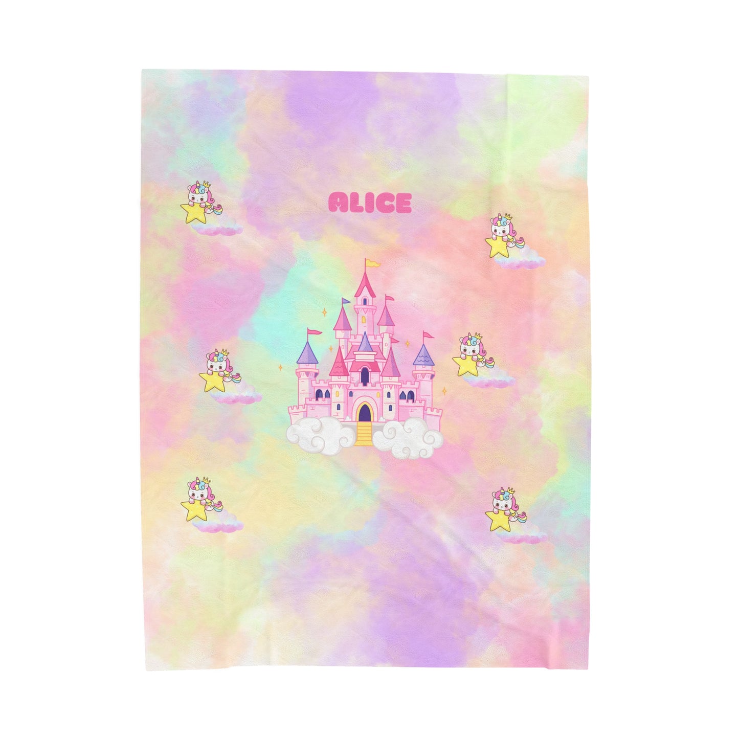 Personalized Magical Princess and Castle Blanket