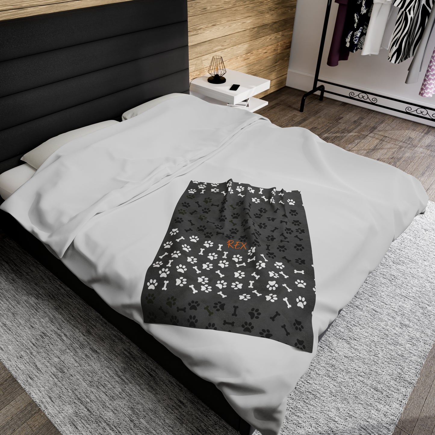 Personalized two toned paws and bones#1 blanket