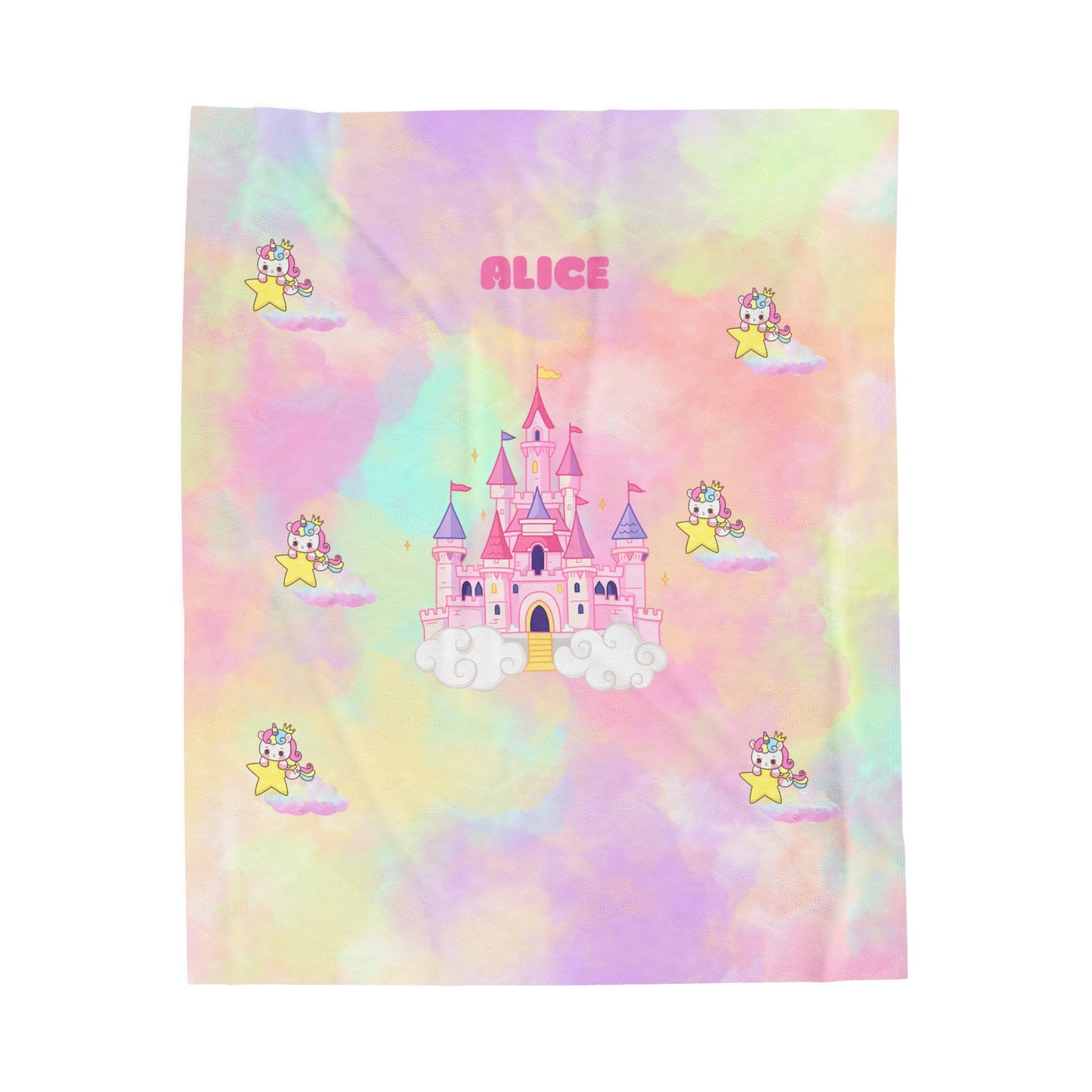 Personalized Magical Princess and Castle Blanket