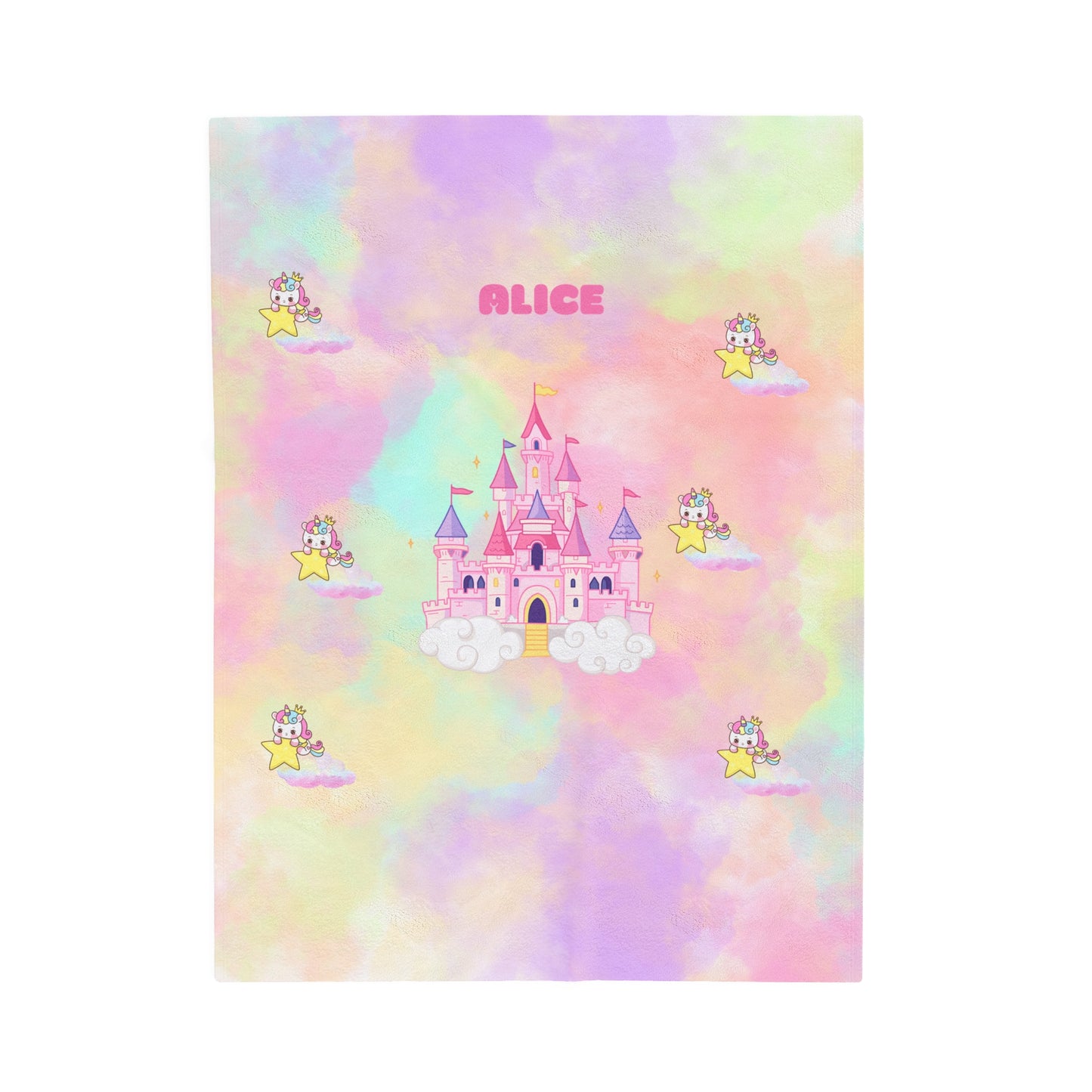 Personalized Magical Princess and Castle Blanket