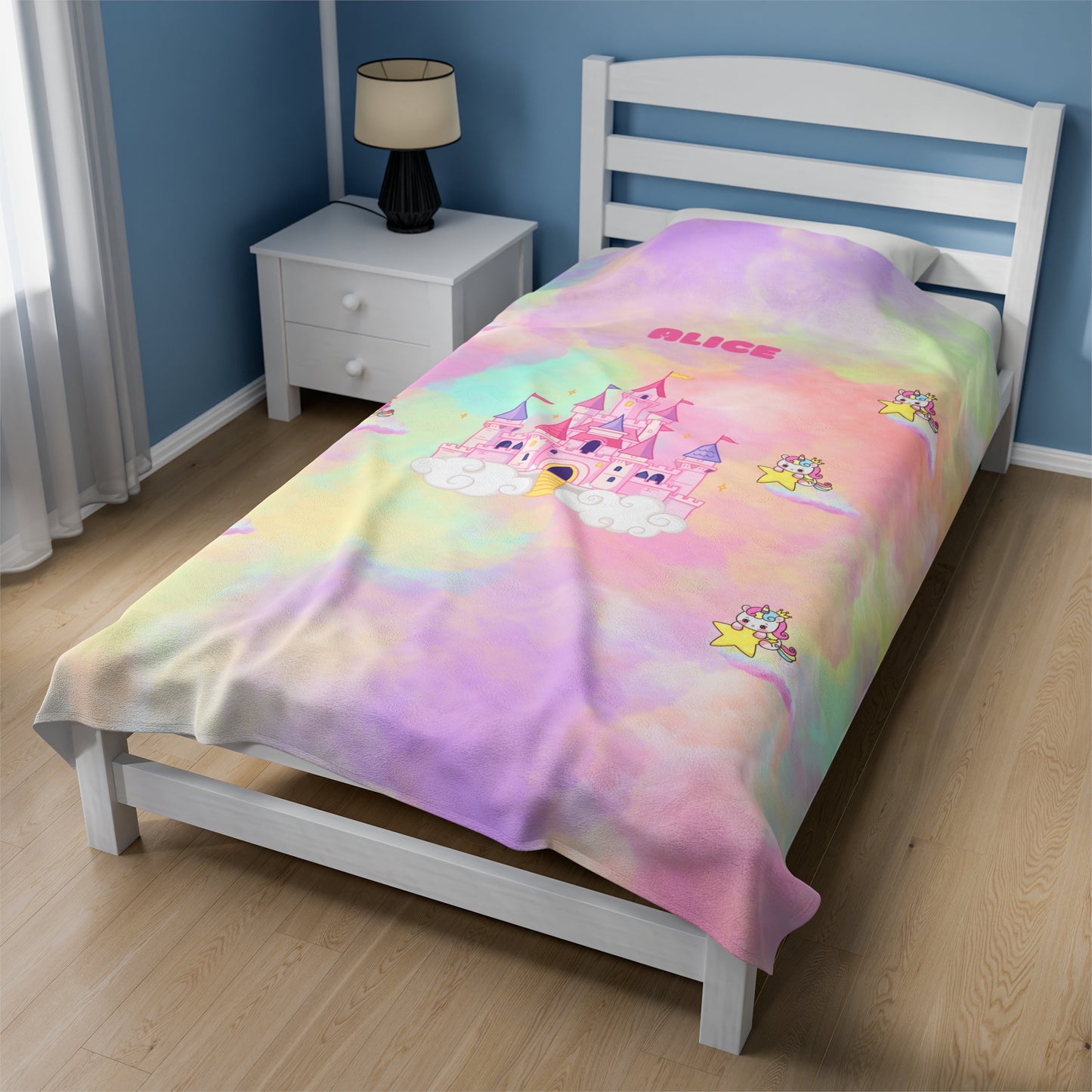 Personalized Magical Princess and Castle Blanket