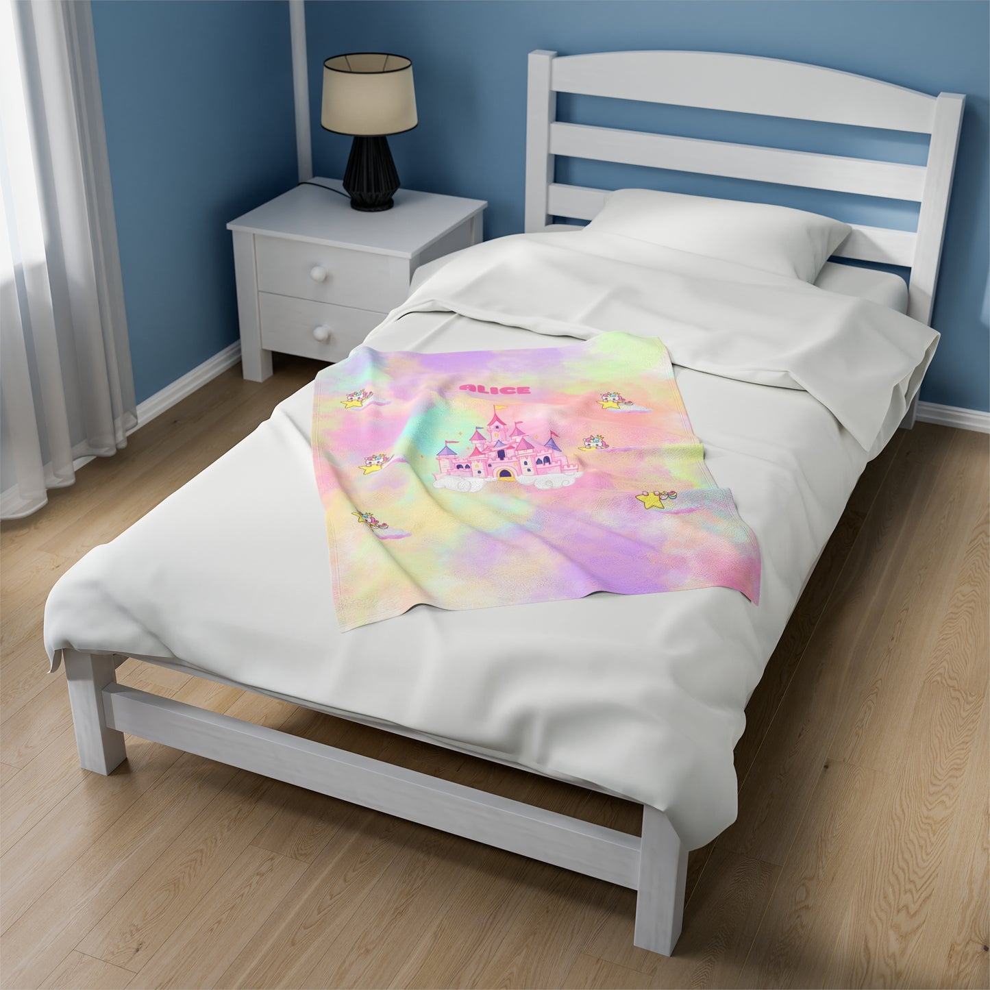 Personalized Magical Princess and Castle Blanket