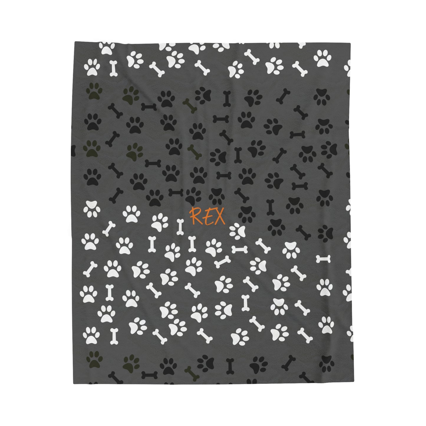 Personalized two toned paws and bones#1 blanket