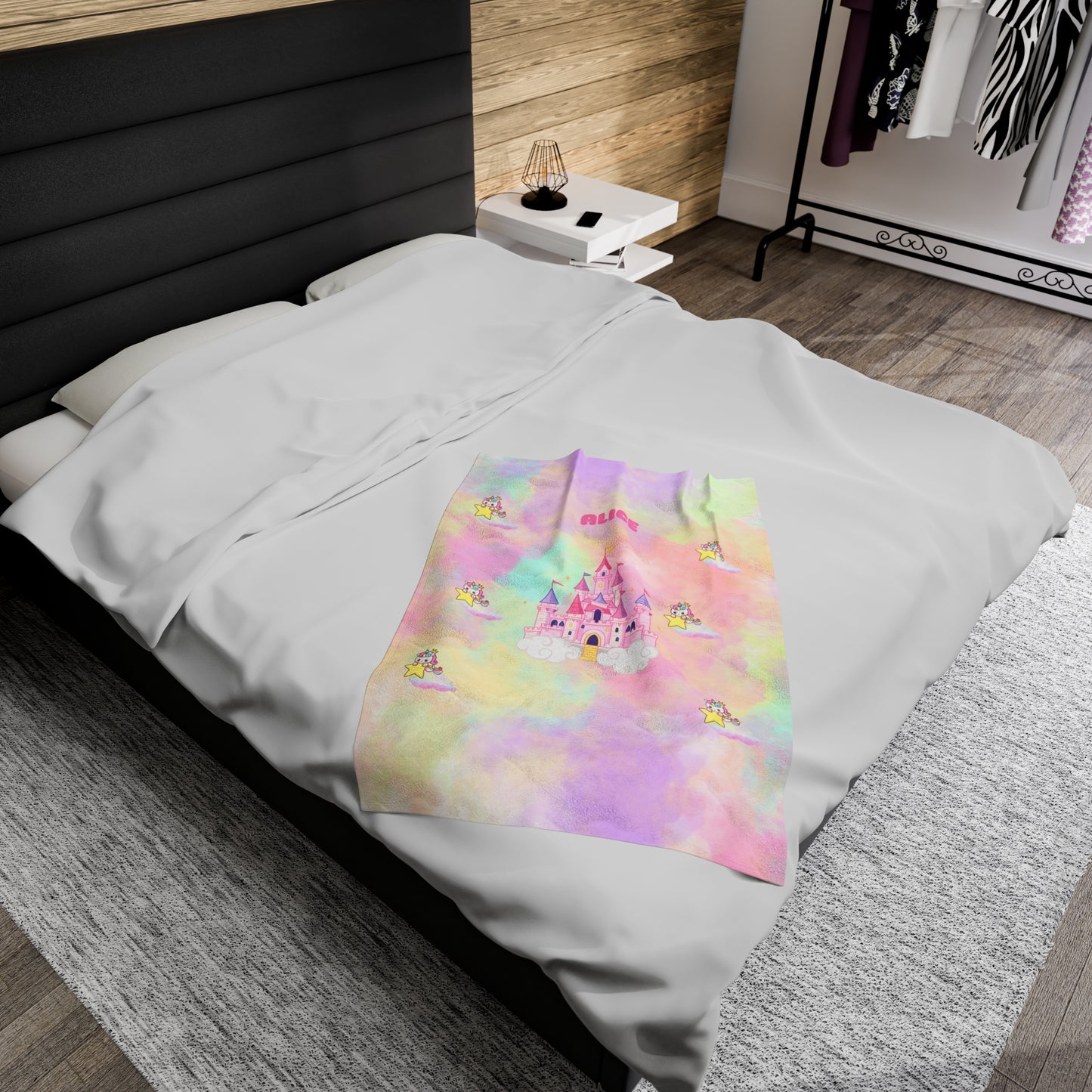 Personalized Magical Princess and Castle Blanket