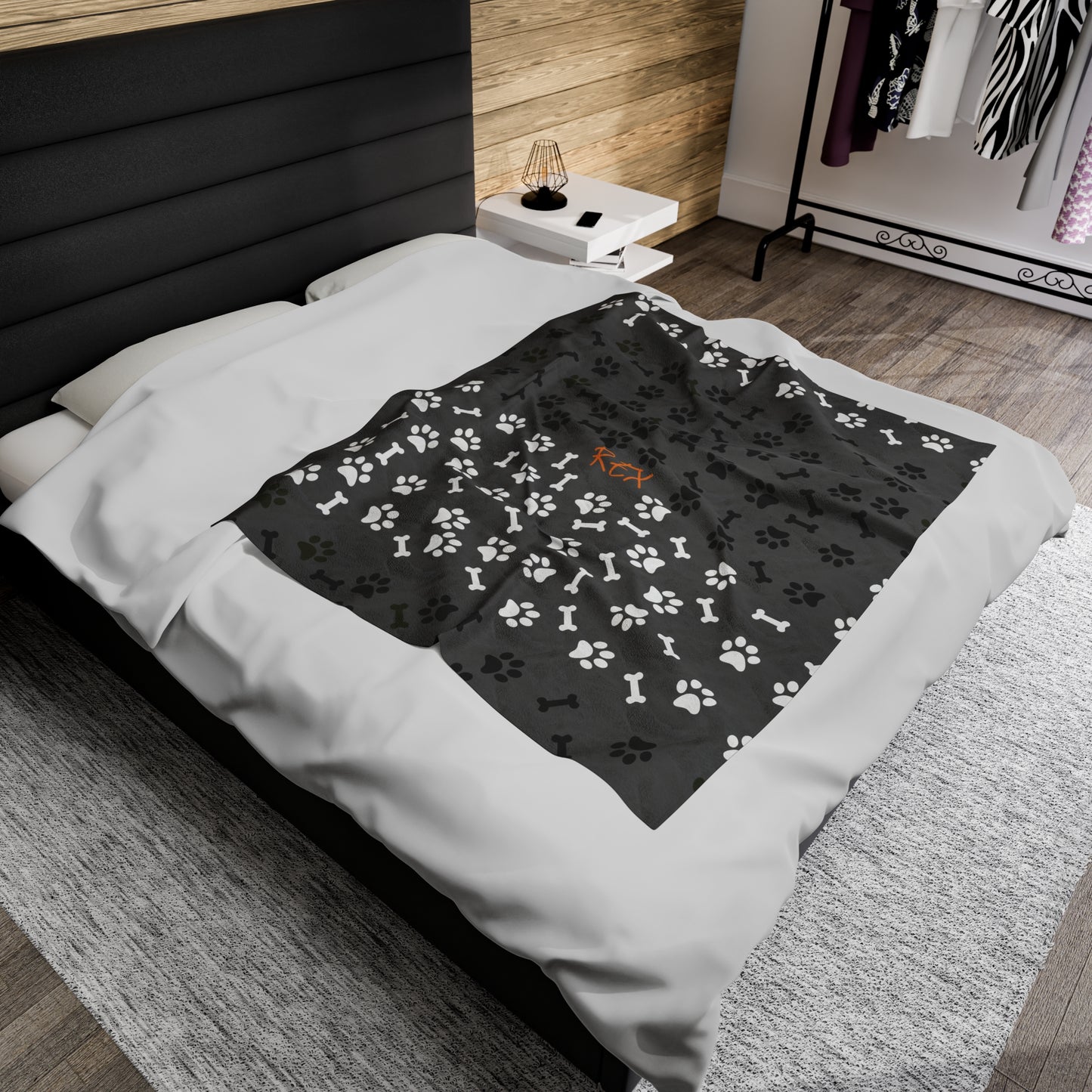 Personalized two toned paws and bones#1 blanket
