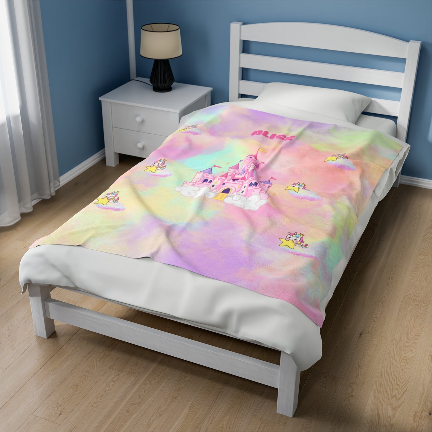 Personalized Magical Princess and Castle Blanket