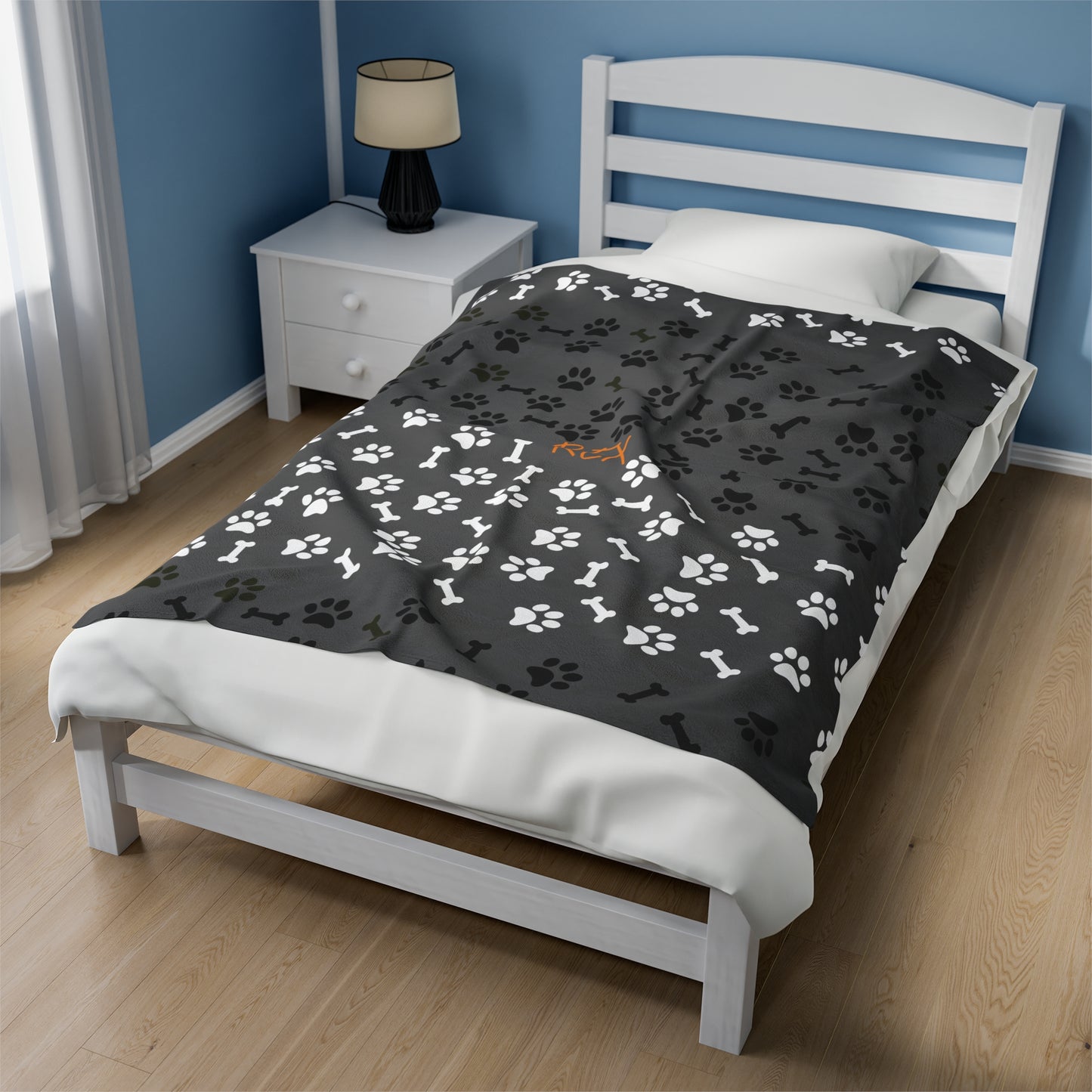 Personalized two toned paws and bones#1 blanket