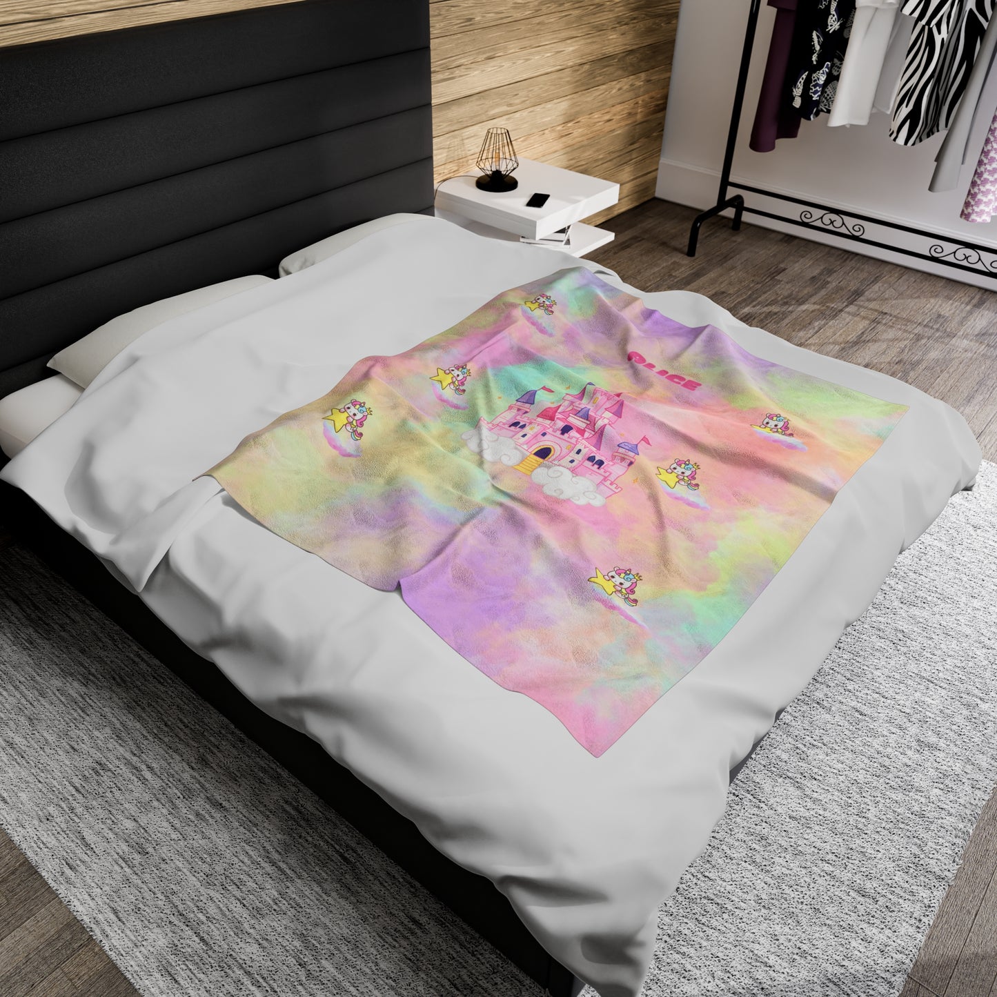 Personalized Magical Princess and Castle Blanket
