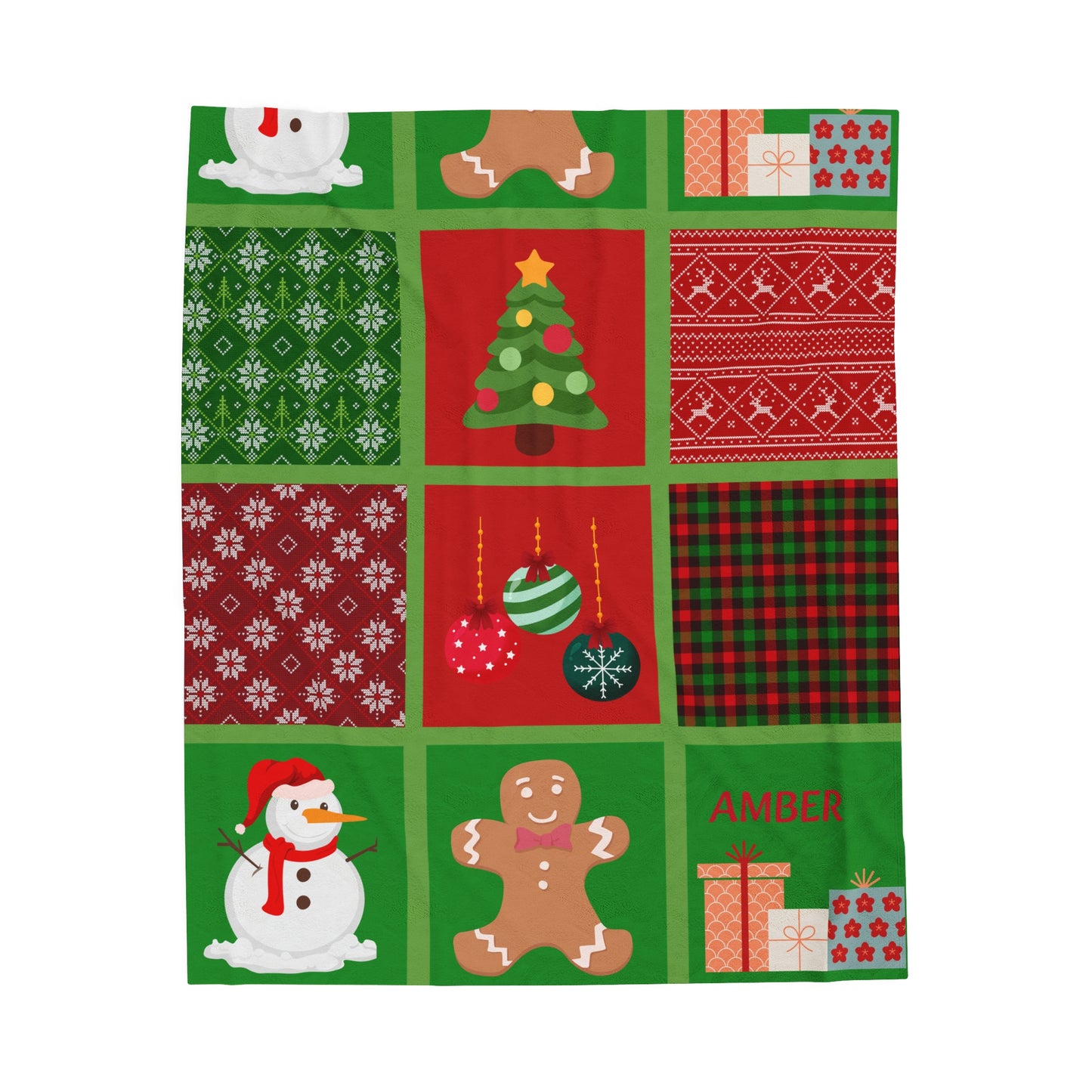 Personalized Velveteen Plush Blanket - Festive Holiday Decor 3