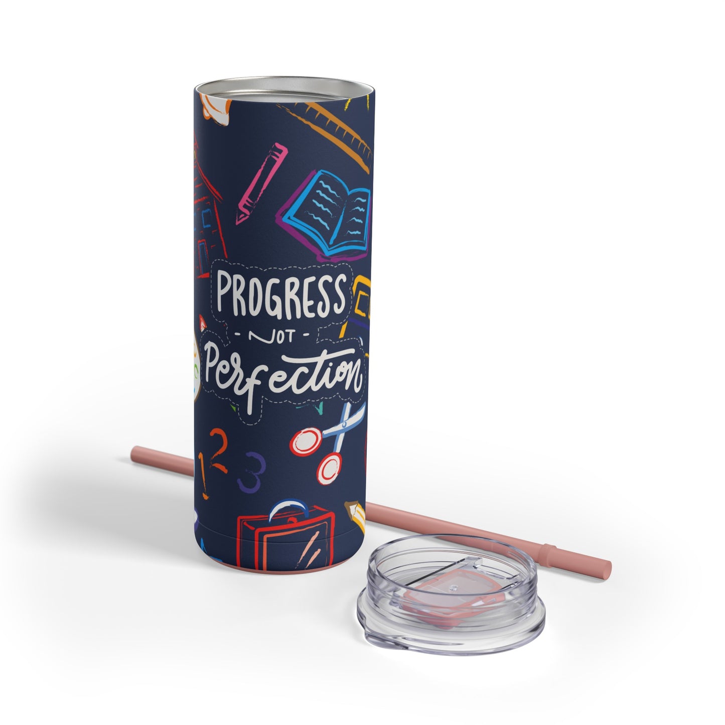 Progress Not Perfection Skinny Matte Tumbler, 20oz