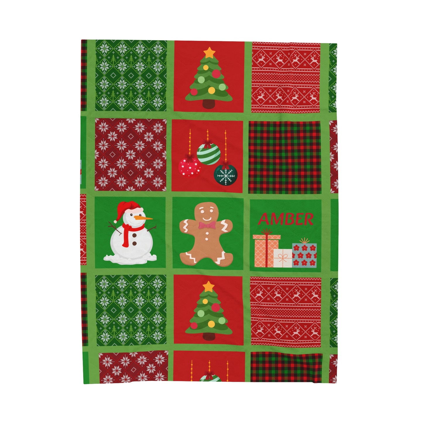 Personalized Velveteen Plush Blanket - Festive Holiday Decor 3