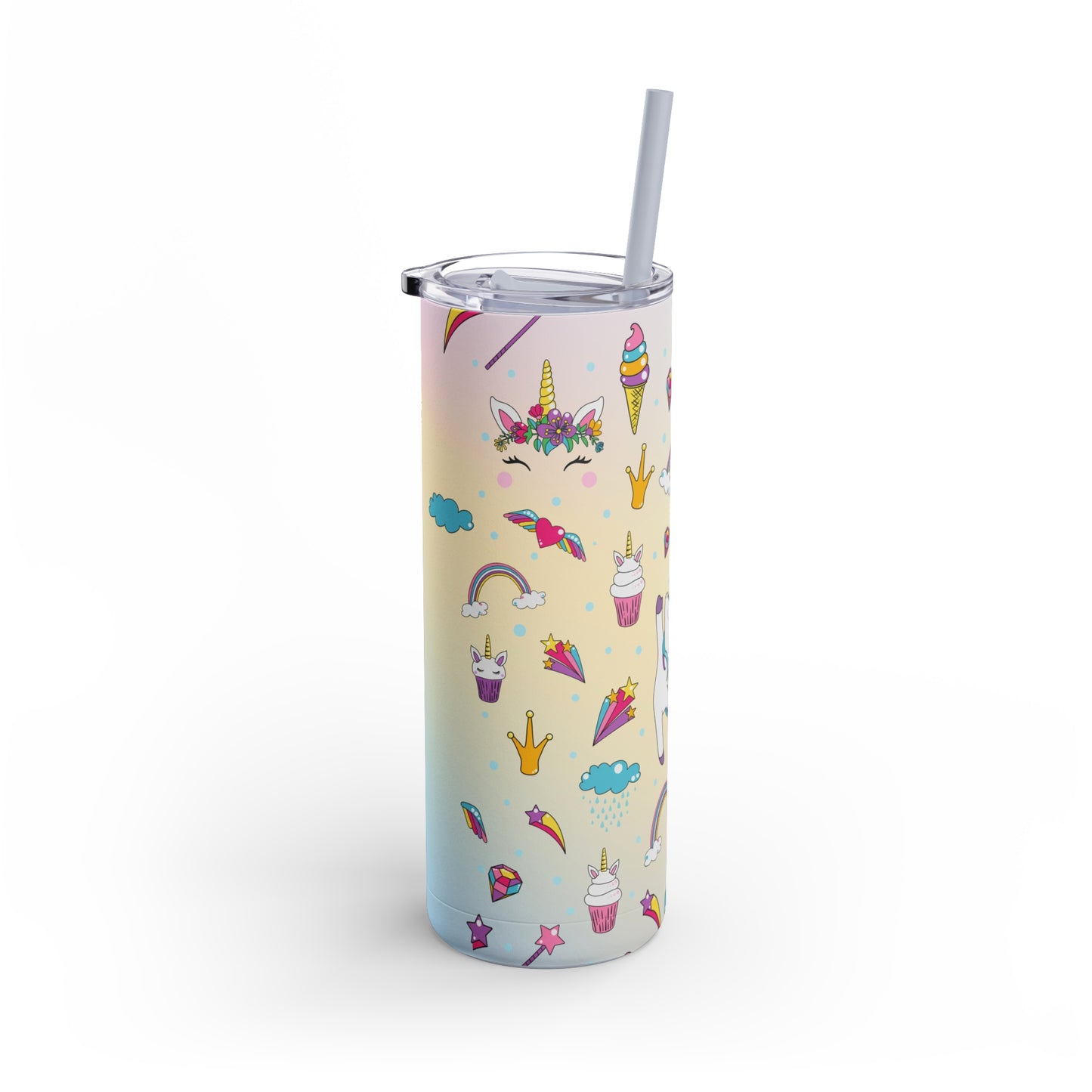 Unicorns Skinny Matte Tumbler, 20oz