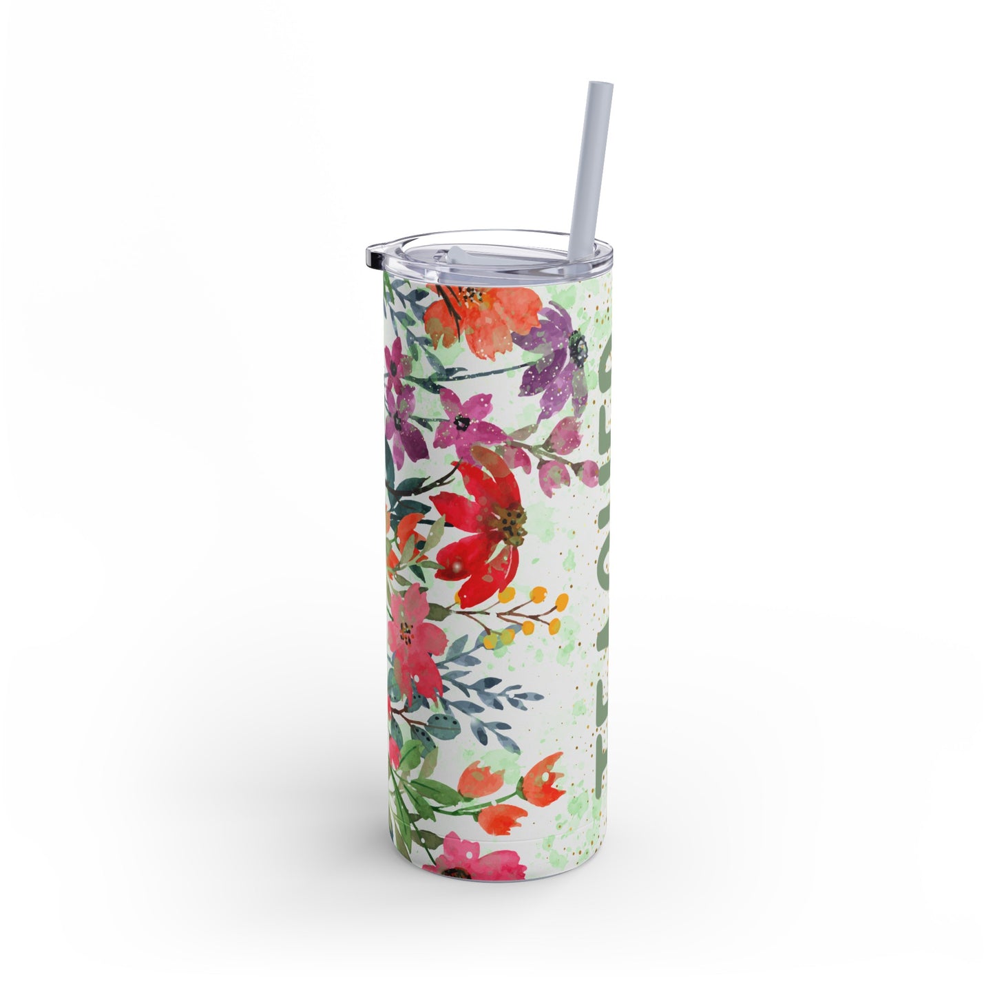 Teacher floral Skinny Matte Tumbler, 20oz