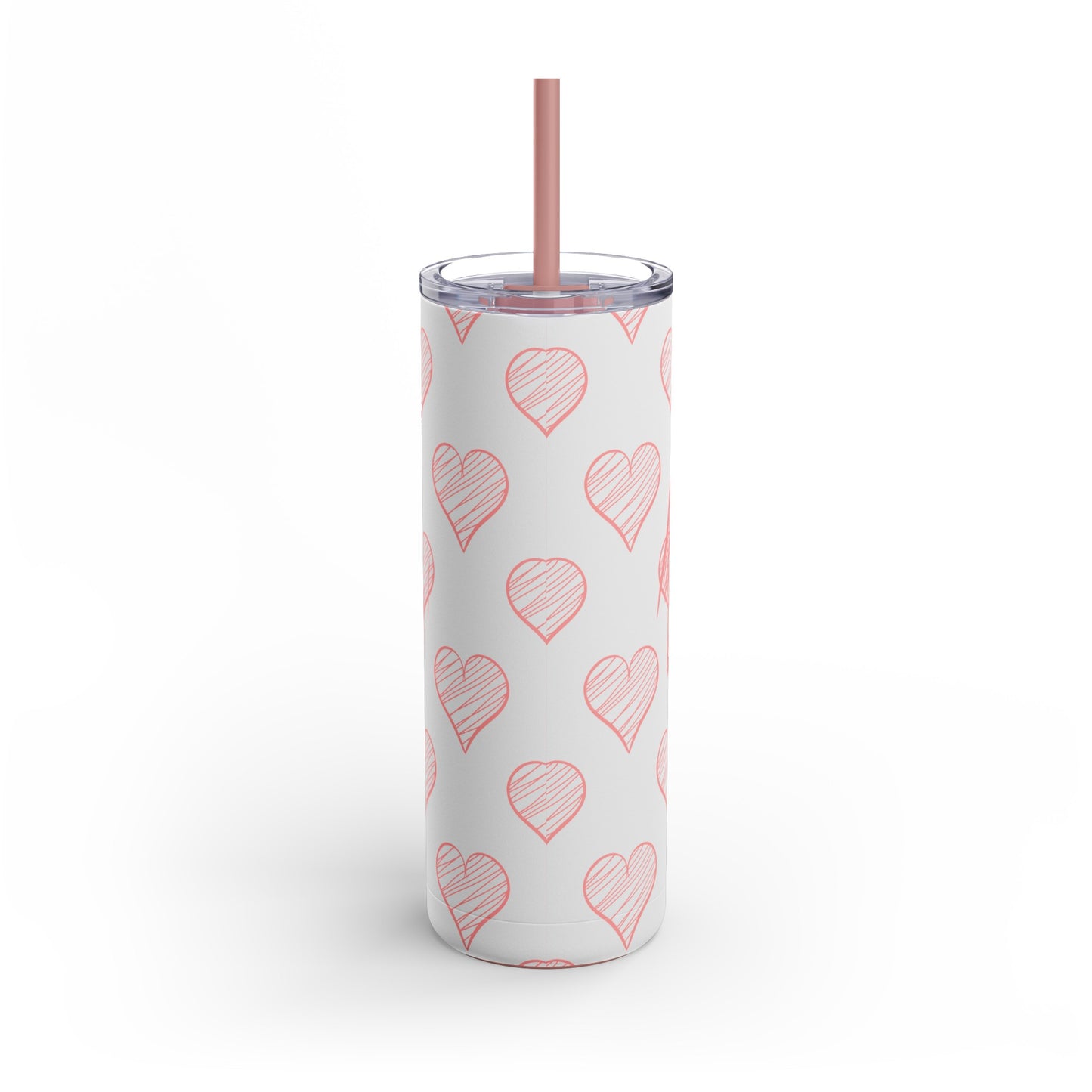 Teaching is a work of Heart_Pink  Skinny Matte Tumbler, 20oz