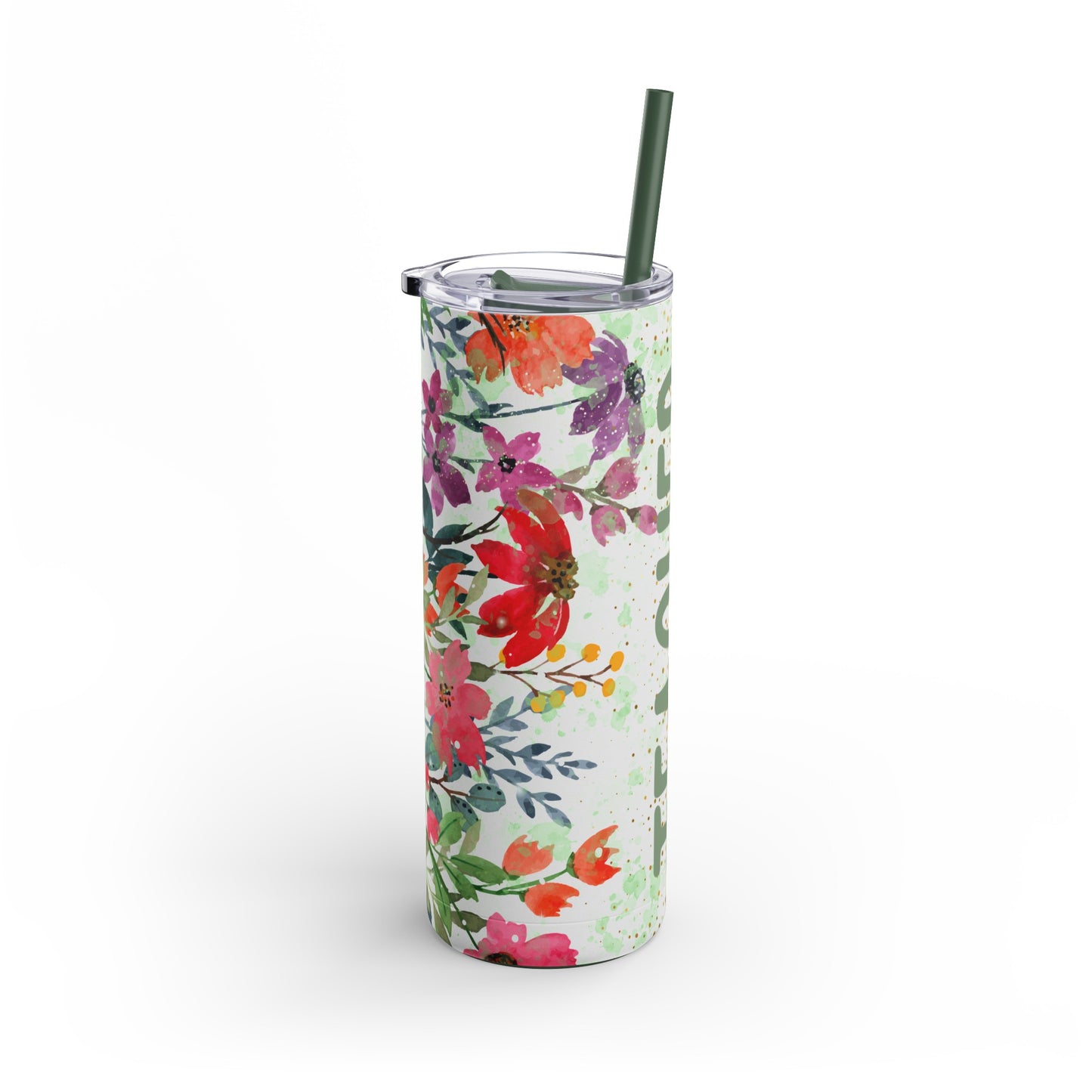 Teacher floral Skinny Matte Tumbler, 20oz