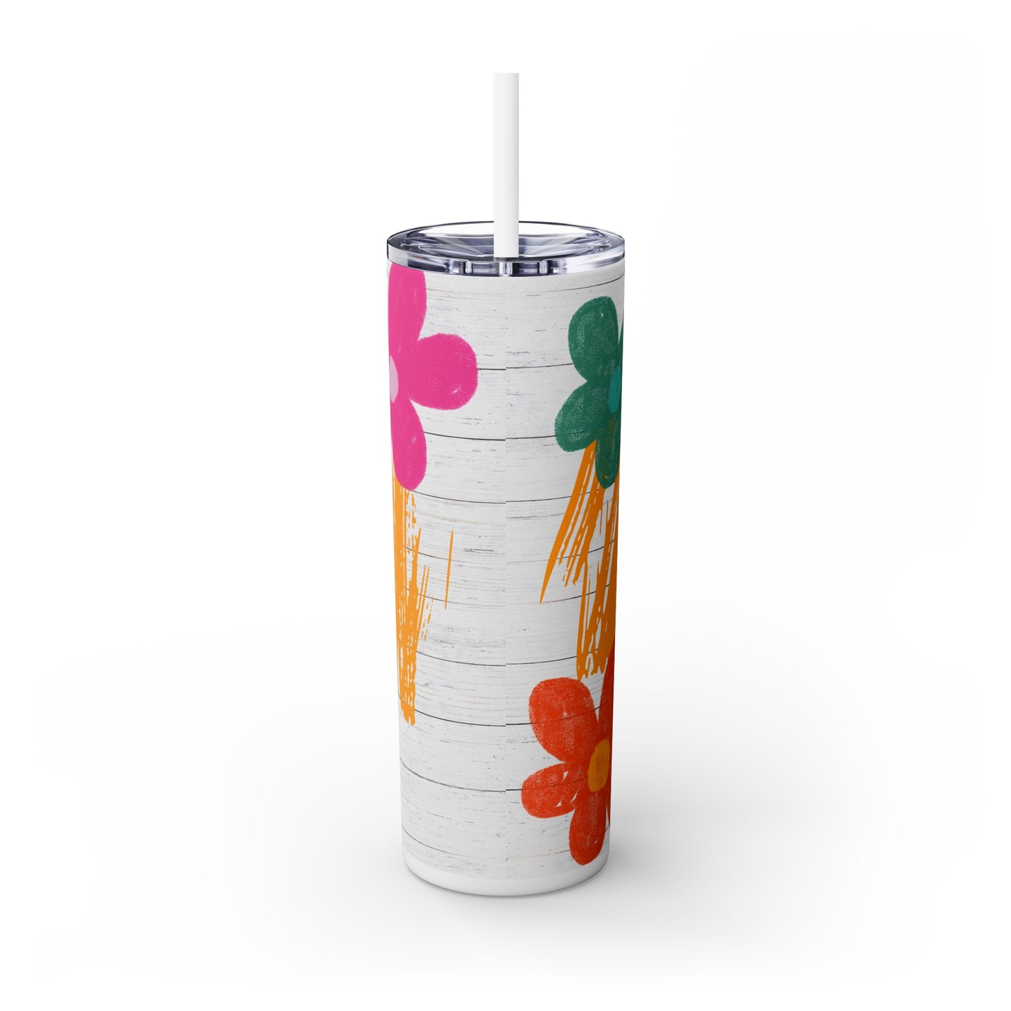 Shine Bright Motivational Skinny Tumbler with Straw, 20oz