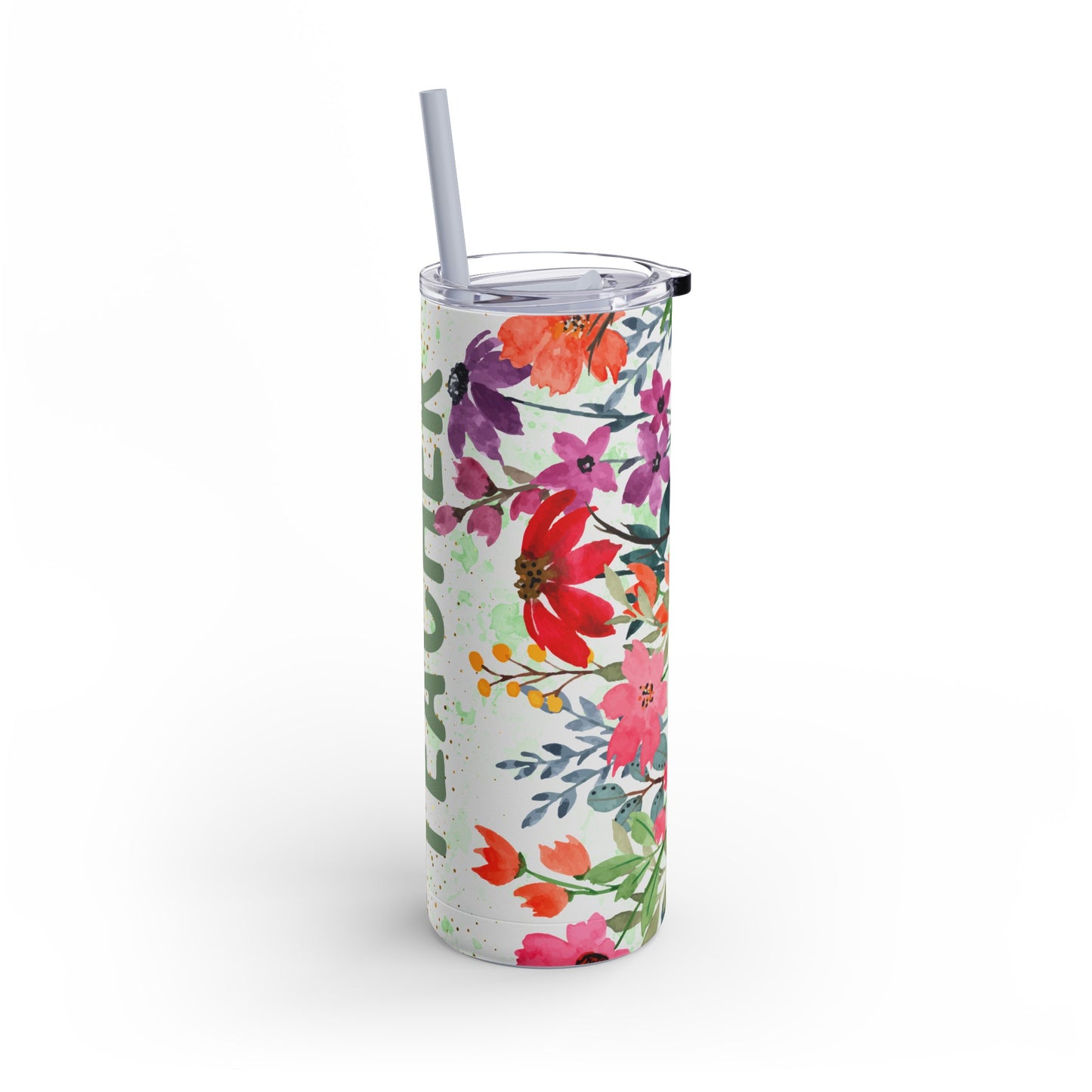 Teacher floral Skinny Matte Tumbler, 20oz