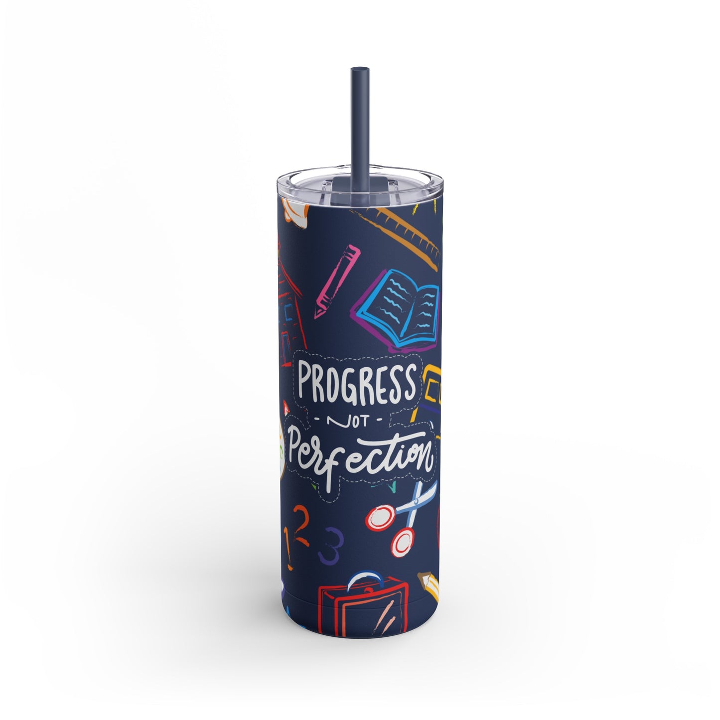 Progress Not Perfection Skinny Matte Tumbler, 20oz