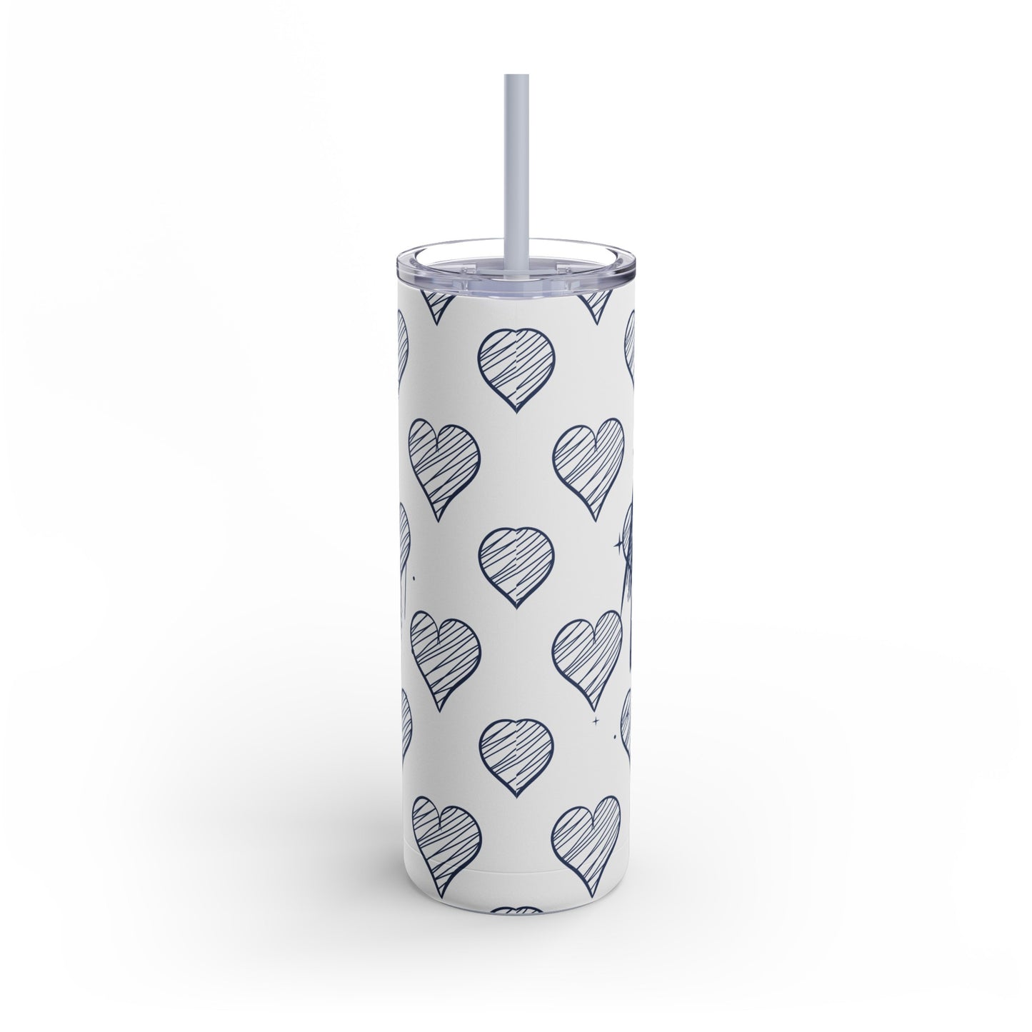 Teaching is a work of heart_Blue Skinny Matte Tumbler, 20oz