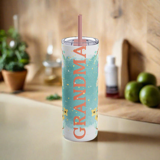 Grandma Rose Skinny Matte Tumbler, 20oz