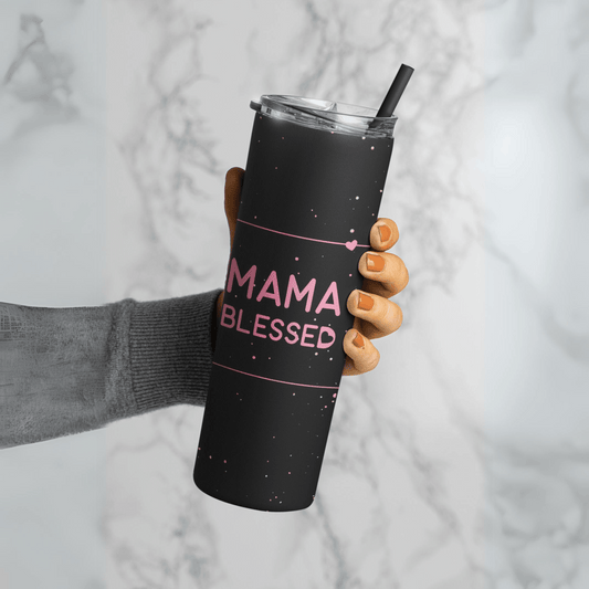 Mama Blessed Skinny Matte Tumbler, 20oz