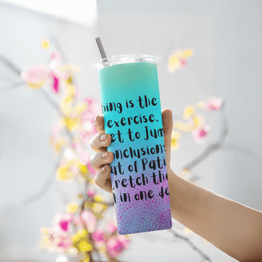 Teaching is the best exercise Skinny Matte Tumbler, 20oz