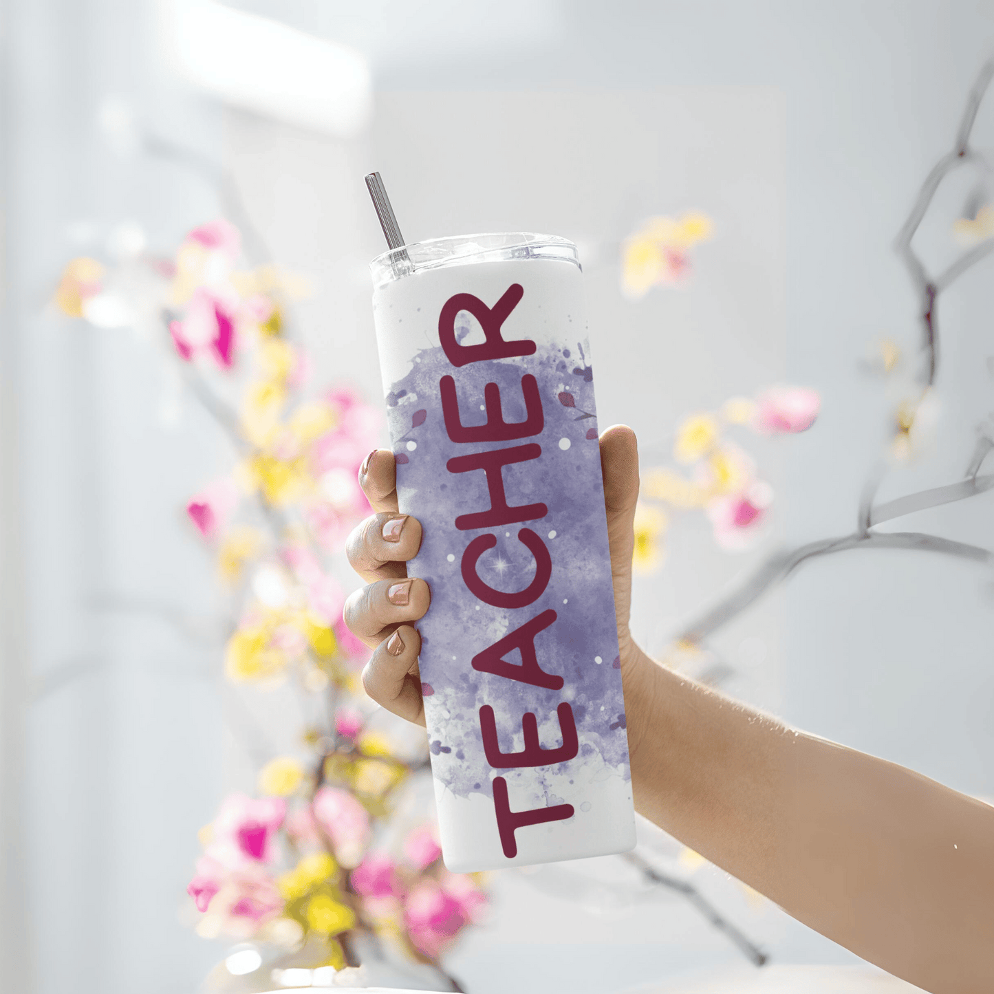 Teacher Roses Skinny Matte Tumbler, 20oz