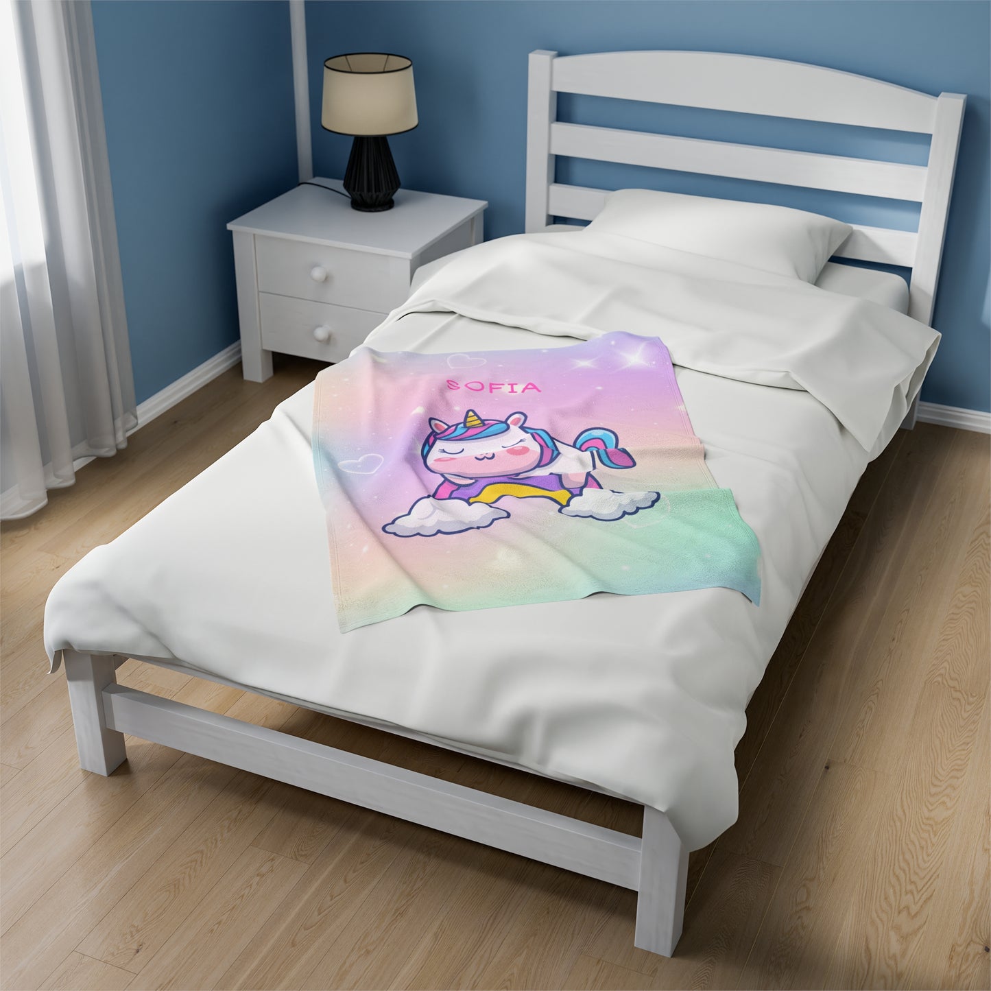 Personalized Unicorn Plush Blanket - Sofia