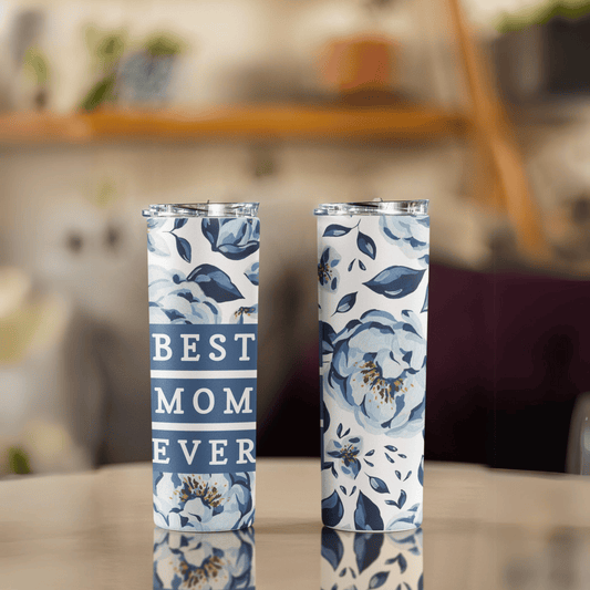 Best Mom Ever Blue Skinny Matte Tumbler, 20oz