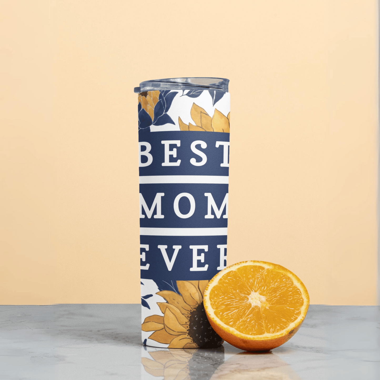 Best Mom Ever Yellow Skinny Matte Tumbler, 20oz