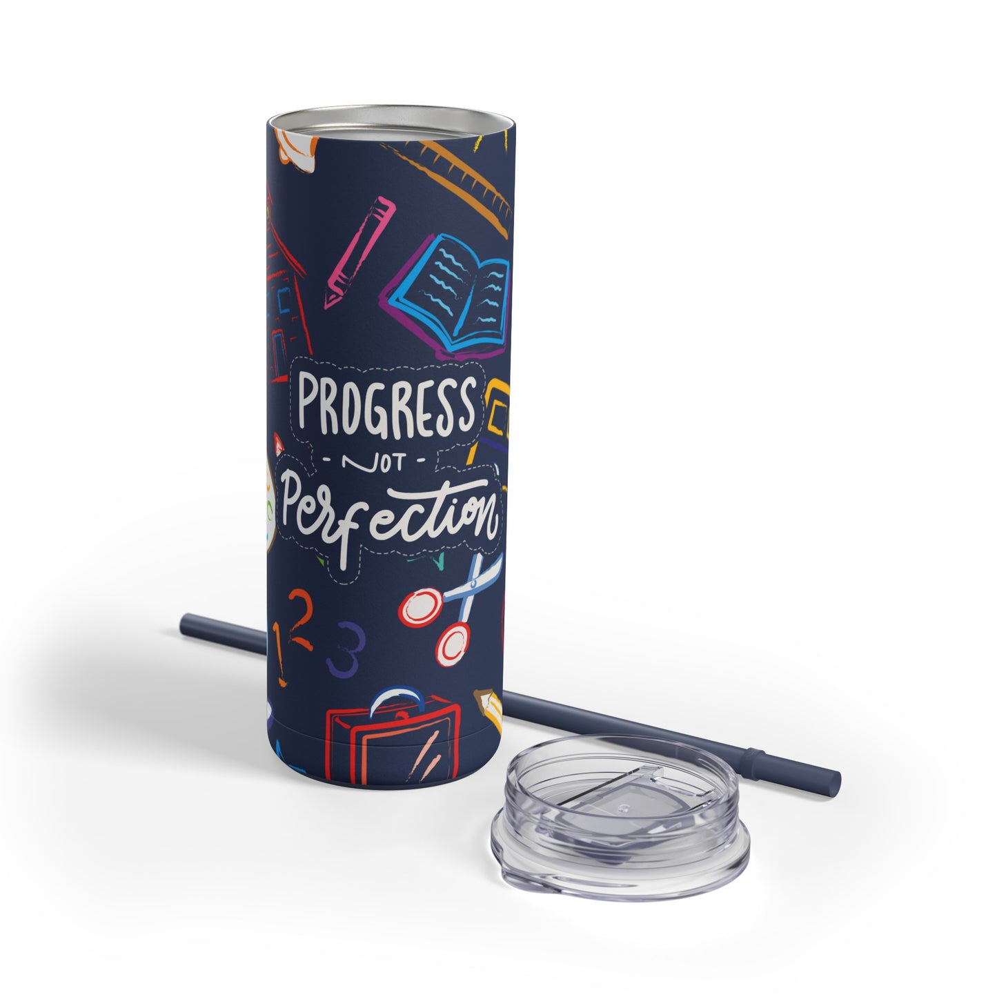 Progress Not Perfection Skinny Matte Tumbler, 20oz