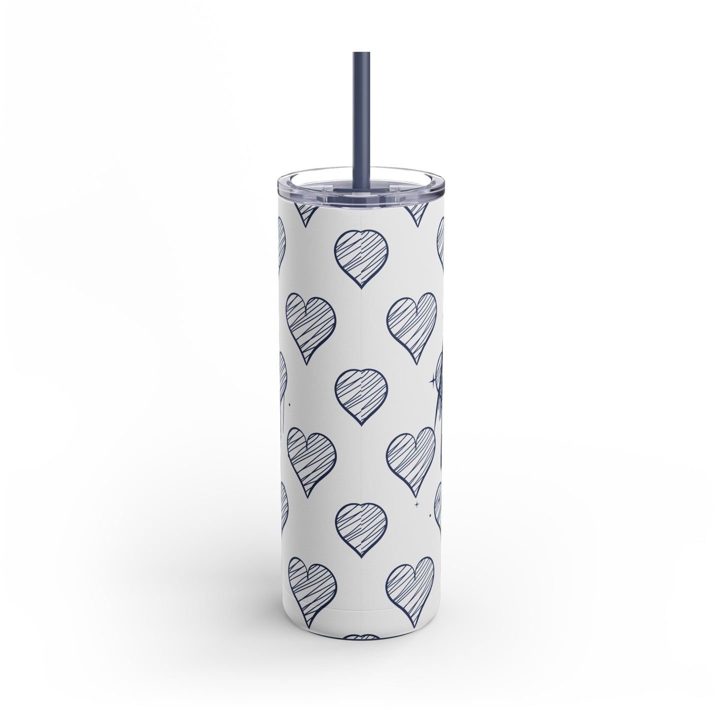 Teaching is a work of heart_Blue Skinny Matte Tumbler, 20oz