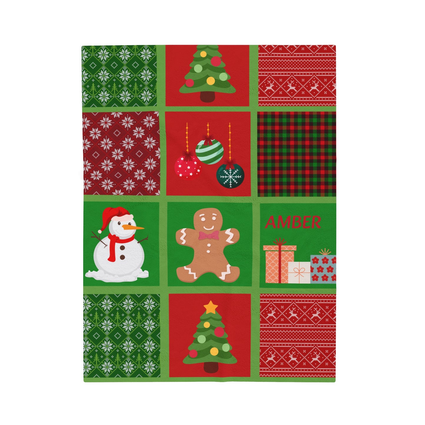 Personalized Velveteen Plush Blanket - Festive Holiday Decor 3