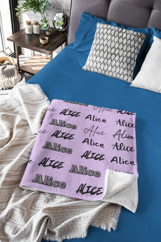 Personalized velveteen Plush Blanket - Cozy Gift for Alice 7