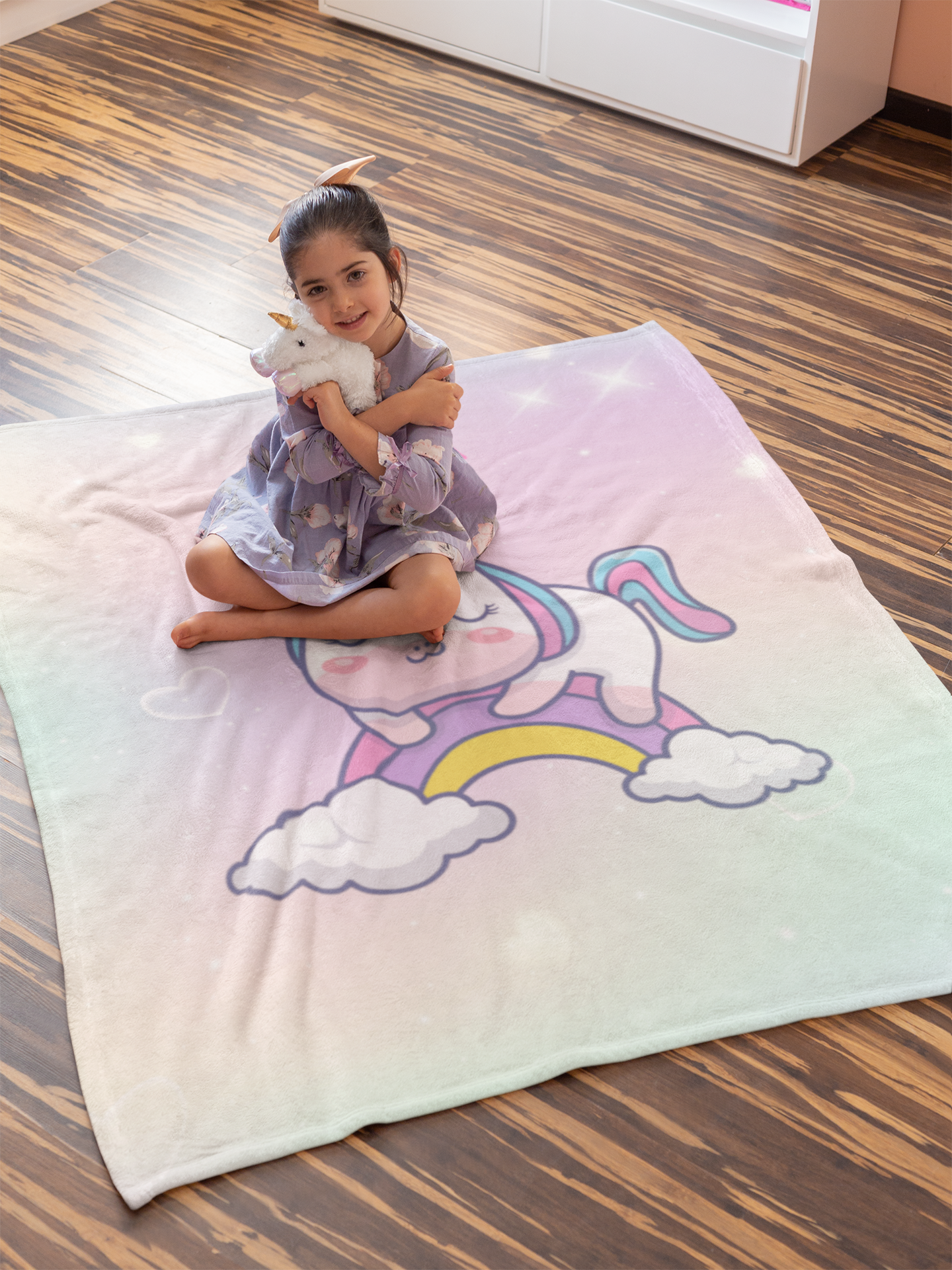 Personalized Unicorn Plush Blanket - Sofia